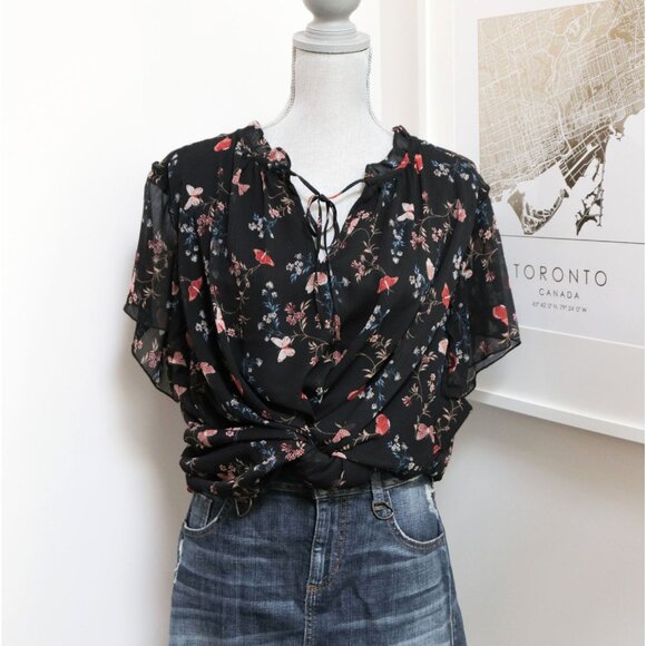 Butterfly Print Fairycore Ruffle Blouse 🦋 TAMARA H - Picture 2 of 9